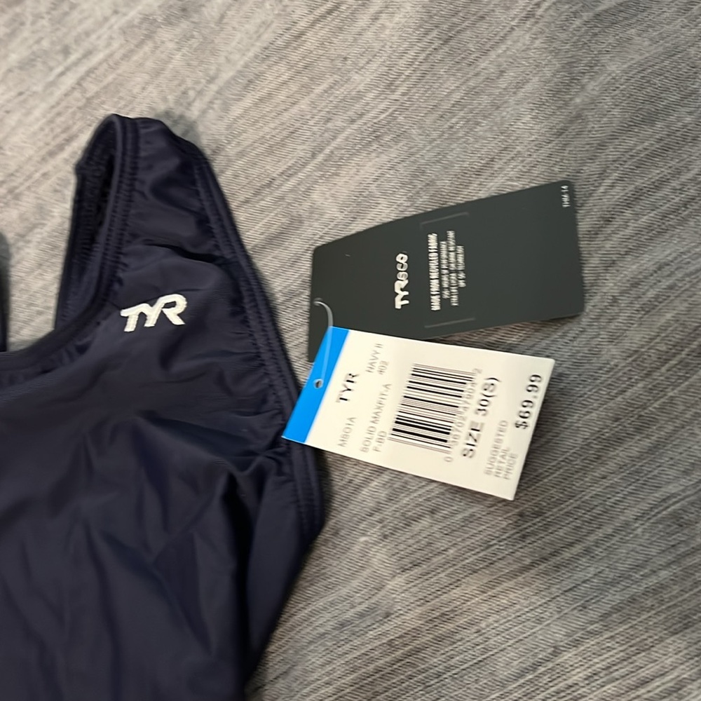 TYR Deep Blue Athletic Swimsuit - Picture 2 of 4